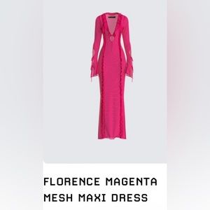 Finesse Florence Magenta Mesh Maxi Dress